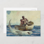  Winslow Homer Waterverf Shark Vist Briefkaart (Voorkant / Achterkant)