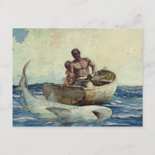 Winslow Homer Waterverf Shark Vist Briefkaart