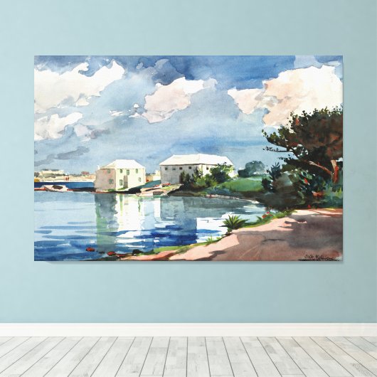 Winslow Homer, Zoutketel, Bermuda Canvas Afdruk (Insitu (Houten vloer))