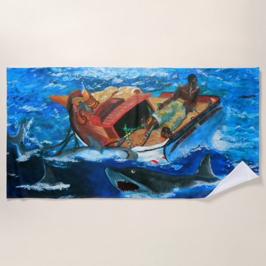 Winslow Homer's golfstroom herzien Strandlaken (Voorkant)