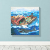 Winslow Homer's Gulfstream herzien Canvas Afdruk (Insitu (Houten vloer))