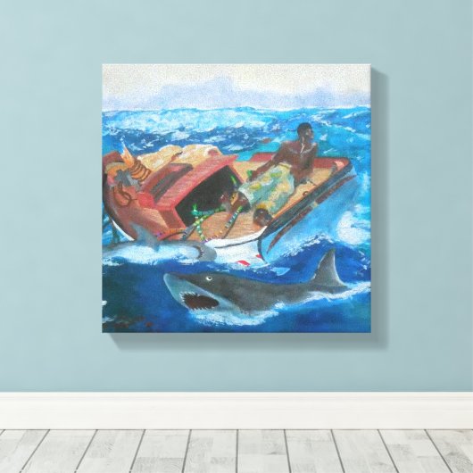 Winslow Homer's Gulfstream herzien Canvas Afdruk (Insitu (Houten vloer))