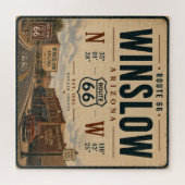 Winslow Wonder: Route 66 Retro Kunst Legpuzzel (Horizontaal)