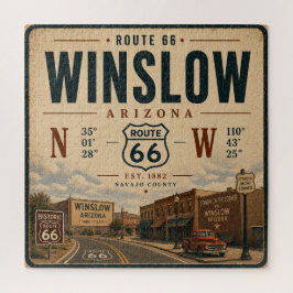 Winslow Wonder: Route 66 Retro Kunst Legpuzzel