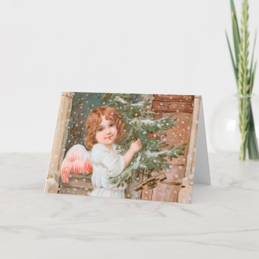 Winsome Angel met kerstboom Kaart (Voorkant)
