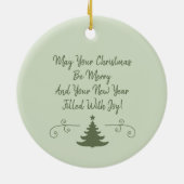 Winsome Angel met kerstboom Keramisch Ornament (Achterkant)