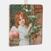 Winsome Angel met kerstboom Keramisch Ornament (Rechts)