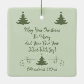 Winsome Angel met kerstboom Keramisch Ornament (Achterkant)