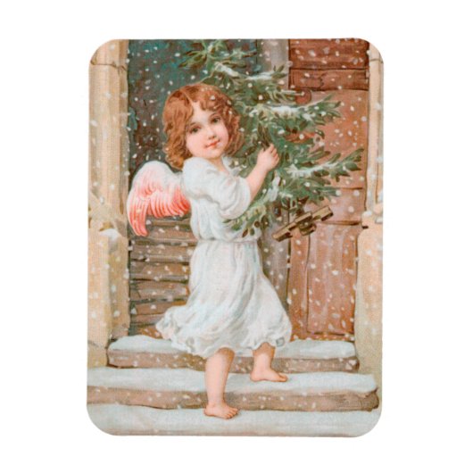 Winsome Angel met kerstboom Magneet (Verticaal)