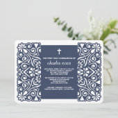 Winsome Spirit Blue Religieuze uitnodiging (Staand voorkant)