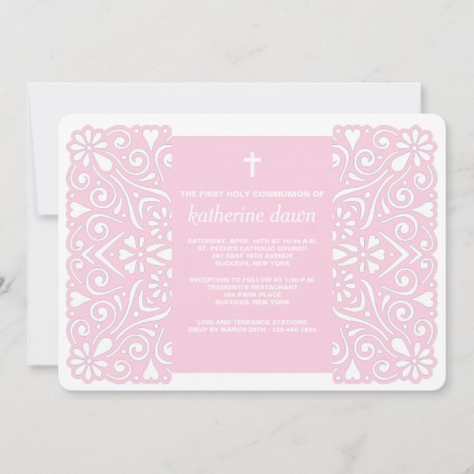 Winsome Spirit Pink Religieuze uitnodiging (Voorkant)