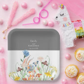 Winsome Wildflower Wedding Paper Borden Papieren Bordje (Feest)