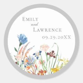 Winsome Wildflower Wedding Sticker