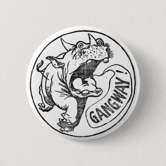 Winsor McCay's Legion of Ripsnorters' Rhinocerous  Ronde Button 5,7 Cm (Voorkant)