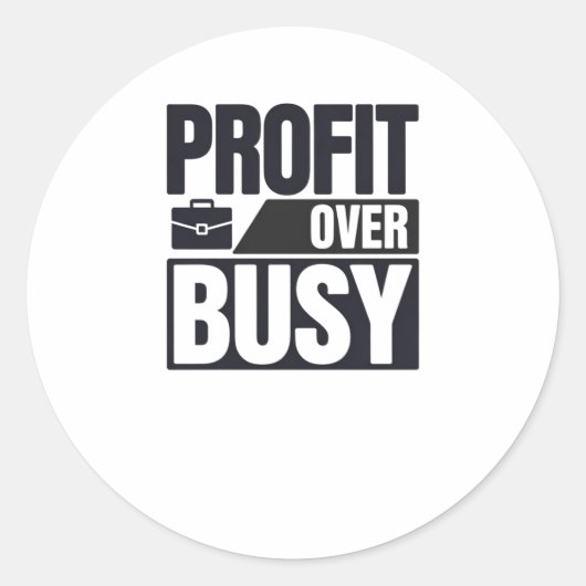 Winst over drukke minimalistische ondernemer ronde sticker (Voorkant)