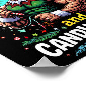 Winsten en snoep Canes Kerstmis Elf Gym Workout Poster (Hoek)