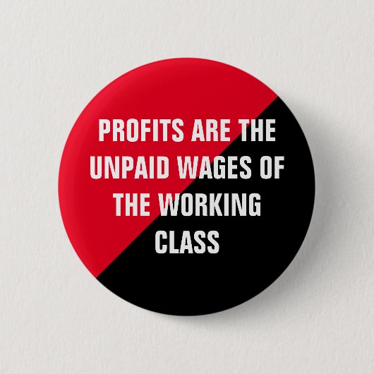 Winsten zijn onbetaalde lonen ronde button 5,7 cm (Voorkant)