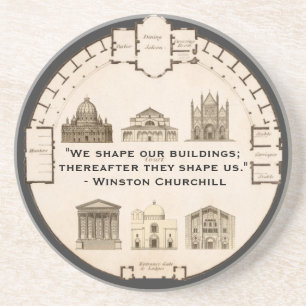 Winston Churchill Architecture John Plaw Zandsteen Onderzetter