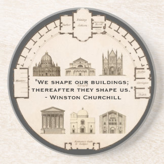 Winston Churchill Architecture John Plaw  Zandsteen Onderzetter