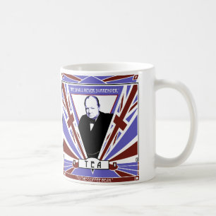 Winston Churchill art deco Union Jack tea NOT Koffiemok