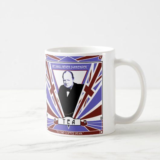 Winston Churchill art deco Union Jack tea NOT Koffiemok (Rechts)
