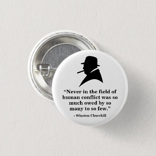 Winston Churchill Badge - Citaat 11 Ronde Button 3,2 Cm (Voorkant /achterkant)
