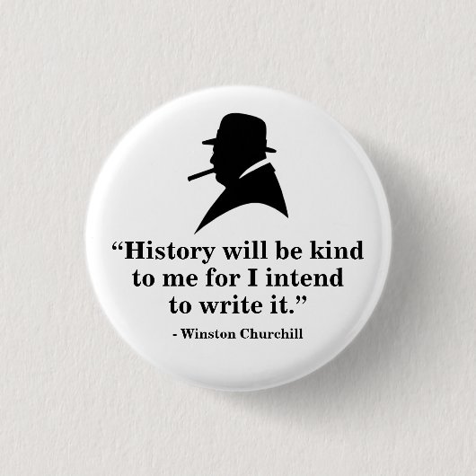 Winston Churchill Badge - Citaat 18 Ronde Button 3,2 Cm (Voorkant)