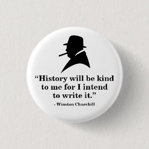 Winston Churchill Badge - Citaat 18 Ronde Button 3,2 Cm