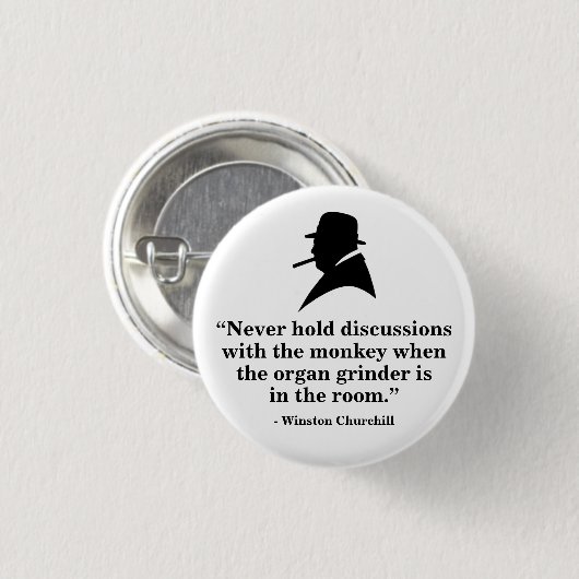 Winston Churchill Badge - Quote 16 Ronde Button 3,2 Cm (Voorkant /achterkant)