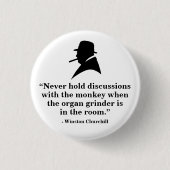 Winston Churchill Badge - Quote 16 Ronde Button 3,2 Cm (Voorkant)