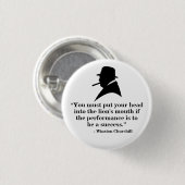 Winston Churchill Badge - Quote 3 Ronde Button 3,2 Cm (Voorkant /achterkant)