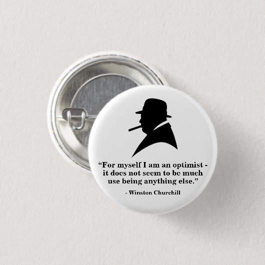 Winston Churchill Badge - Quote 6 Ronde Button 3,2 Cm (Voorkant /achterkant)