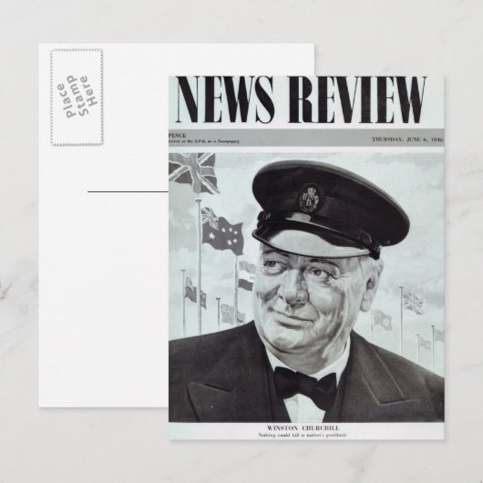 Winston Churchill Briefkaart (Voorkant / Achterkant)