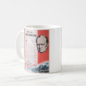 Winston Churchill. Brits poster in oorlogstijd. Koffiemok (Voorkant links)