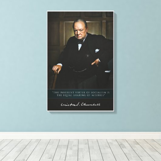 Winston Churchill - Britse premier Decor Canvas Afdruk (Insitu (Houten vloer))