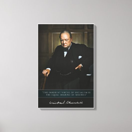 Winston Churchill - Britse premier Decor Canvas Afdruk (Voorkant)