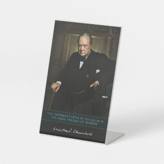 Winston Churchill - Britse premier Decor Reclamebord Met Voetstuk
