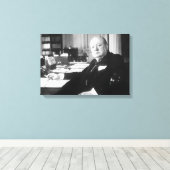 Winston Churchill Canvas Afdruk (Insitu (Houten vloer))