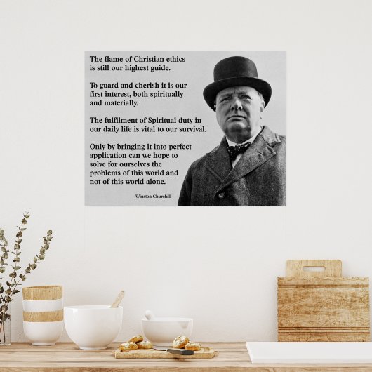 Winston Churchill Christelijk Poster (Keuken)