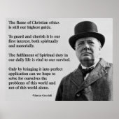 Winston Churchill Christelijk Poster (Voorkant)