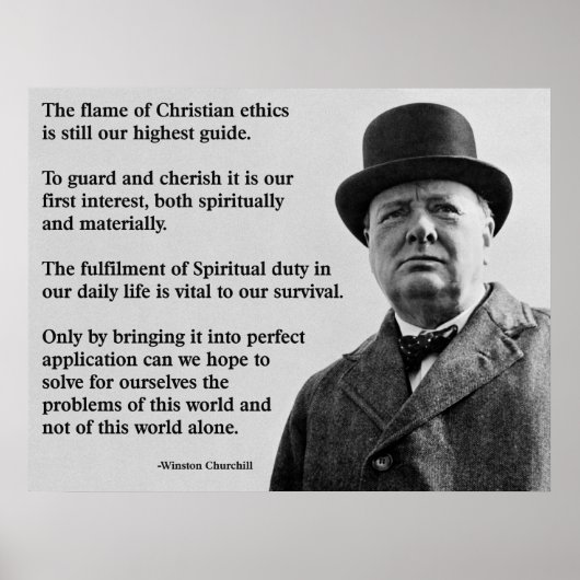 Winston Churchill Christelijk Poster (Voorkant)