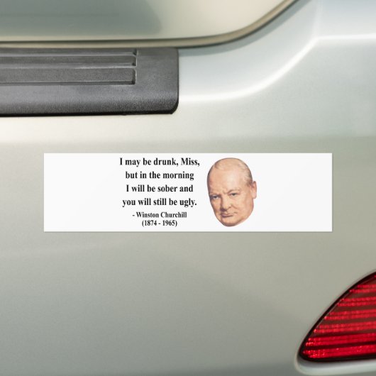 Winston Churchill Citaat 2b Bumpersticker (Op auto)