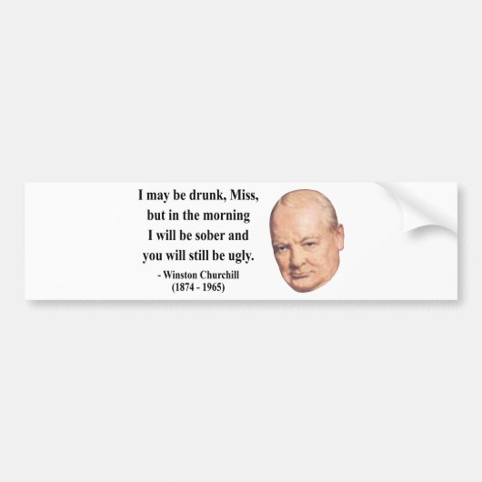 Winston Churchill Citaat 2b Bumpersticker (Voorkant)