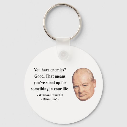 Winston Churchill Citaat 3b Sleutelhanger (Voorkant)