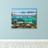 Winston Churchill citaat; Het Allerbeste Canvas Afdruk (Insitu (Houten vloer))