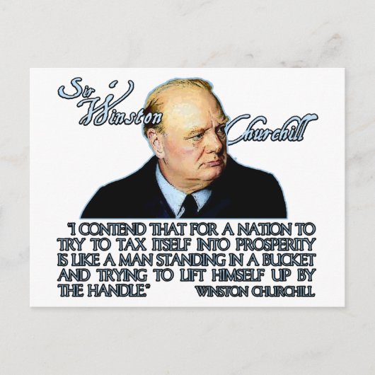 Winston Churchill Citaat over Belastingen Briefkaart (Voorkant)