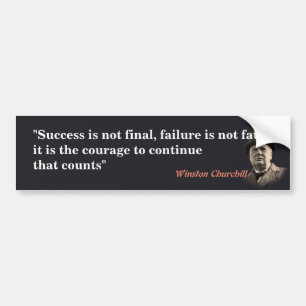 Winston Churchill citaat over moed Bumpersticker