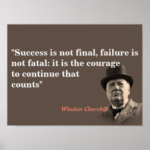 Winston Churchill citaat over moed Poster