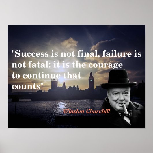 Winston Churchill citaat over moed Poster (Voorkant)