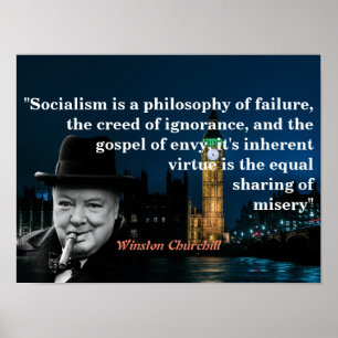 Winston Churchill citaat over socialisme Poster